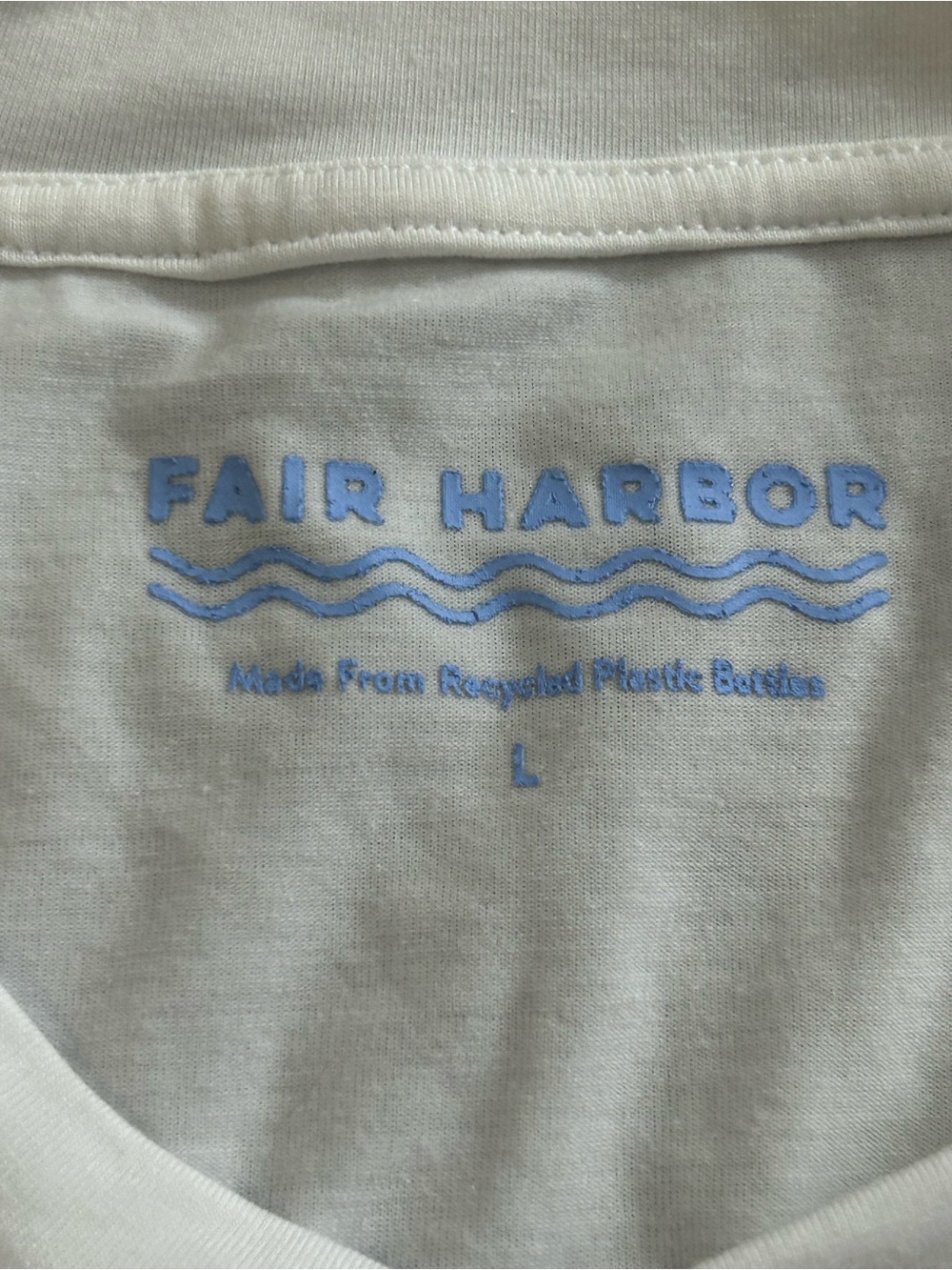 Fair Harbor Henley Shirt L White Long Sleeve Performance Recycled Polyester NWT - Picture 3 of 8